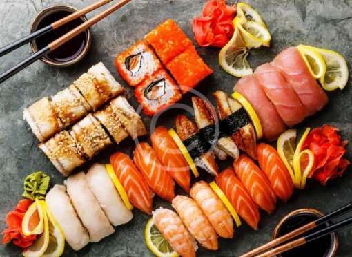 Sushi Set Nigiri and Sushi Rolls